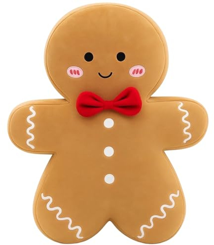 DqiUnaX Weihnachts, Weihnachtsdeko Kissen, Christmas Pillow, Lebkuchenmann Kissen Perfekte Weihnachtsdeko, Lustiges Deko Kissen FüR Wohnzimmer, Bett, Auto, Kinder & Erwachsene ﻿