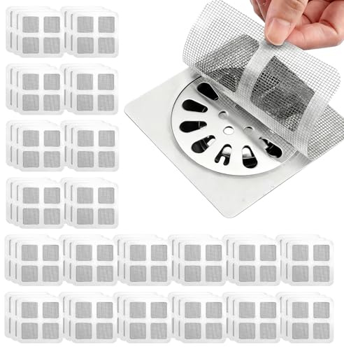 60 coladores para el pelo, adhesivos, 10 x 10 cm, colador para ducha y desagüe, colador para ducha, canaleta de ducha, colador de pelo para bañera, fregadero, filtro de malla fina contra la