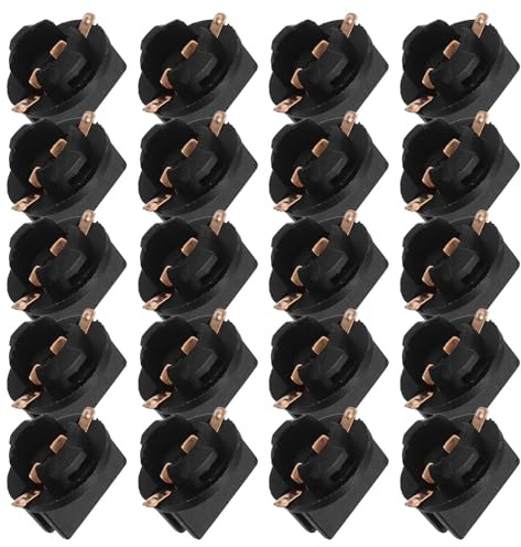 CALLARON Lot de 20 Supports Ampoules W5w en Plastique Noir, Culot Rond pour Tableau de Bord, Installation Facile, Compatible Différents Véhicules