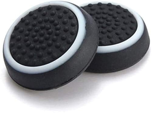 Fundas para palanca de mandos para el pulgar de silicona para mandos PS4, Xbox One, PS3, Xbox 360, PS2 - Negro y blanco