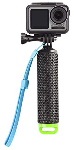 Febbya Palo Flotante,Flotador Empuñadura Soporte Agua Impermeable Cámara Grip para Hero 5/3 4 Session Compatible con 3 Panasonic Lumix Nikon Cámara Deportiva con Ajustable Muñequera Screw Azul