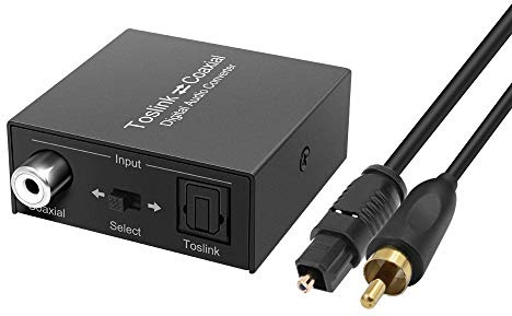 Bi-Directional Coax Digital Audio Adapter - Coax to Optical or Optical to Coaxial Converter