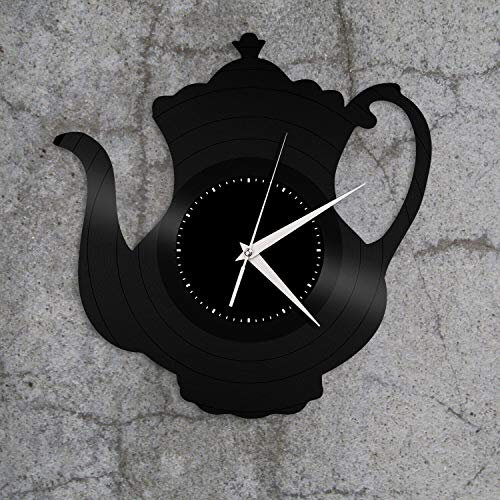 BESTART Teapot Vinyl Wall Clock Record Unique Design Home Room and Kitchen Decoration Vintage Design Office Bar Room Home Decor