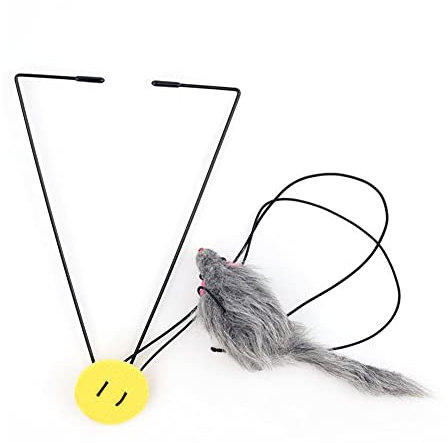 BAILIP Hanging Door Bouncing Mouse Cat Toy for Indoor,Door Frame Cat Interactive Toy