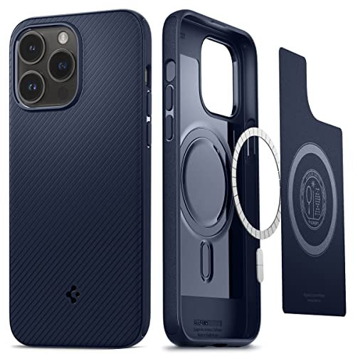 Spigen Mag Armor MagFit Hülle Kompatibel mit iPhone 14 Pro -Navy Blue