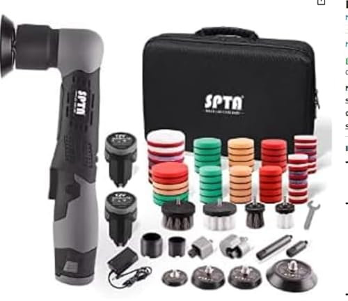 SPTA Cordless Mini Car Polisher, 12V Micro Cordless Scratches Killer Car Polisher RO/DA Mini Car Polisher for polishing, Sanding and Cleaning