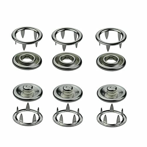 Druckknöpfe Jersey wählbar von 8,5 mm bis 21 mm,100 Stück Jersey-Snaps, Metallknöpfe, Messing rostfrei & nickelfrei in der Farbe Silber (Größe 8,5 mm)