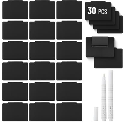 Mr. Pen- Basket Labels Clip On Set, 32 pcs, 30 Removable Bin Labels Clip On with 2 Chalk Markers, Storage Bin Labels for Storage Bins, Clip On Labels for Storage Bins, Basket Tags, Bin Clips