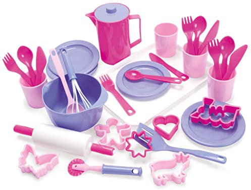 Dantoy - Servier Set aus My Little Princess – Geschirrset & Zubehör - 35 Teilen - Kinder ab 2 Jahre – Spielzeug - Backutensilien - Spielküche - Rollenspiele - Plastik - Produziert in Dänemark