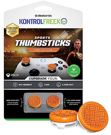 KontrolFreek Omni Manette de Performance pour Xbox One et Xbox Series X, 2 manettes concaves Taille Basse, Orange/Blanc