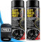 4TRESS E-TECH 2 x 400ml Motorsport Black Chip Resistant Alloy Wheel Paint Aerosol Cans Non Slip Car Dash Mat