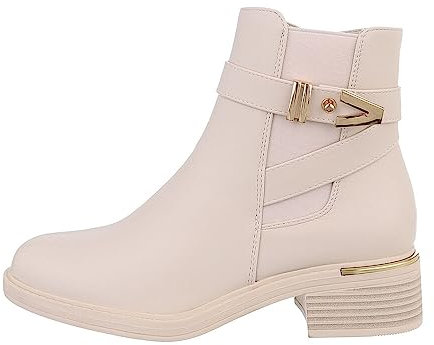 Ital Design Damenschuhe Stiefeletten Klassische Stiefeletten, DES638P-, Kunstleder, Beige, Gr. 36