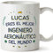MUGFFINS Tazas Personalizadas para INGENIERO AERONÁUTICO hombre - En Español - Mejor del Mundo - 11 oz / 330 ml - Regalo Personalizable original y divertido