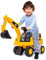 sun baby Sitzbagger mit eingebautem Ablagefach, Bagger Kinder, Kinderbagger mit 2 Sound-Tasten, Sandbagger, Rutscher Bagger, Schaufelbagger, Aufsitzbagger für Kinder ab 1 Jahr