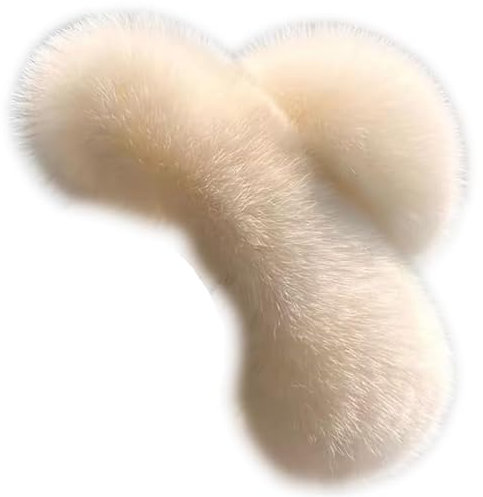 Molletta per capelli in finta pelliccia, grande, soffice, soffice, invernale, a forma di squalo, accessorio per capelli, antiscivolo, con presa forte, per capelli spessi e lunghi (beige)