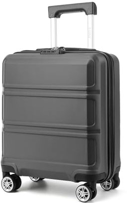 KONO Kleiner Koffer Handgepäck Hartschalenkoffer für Easyjet Handgepäck 45x36x20 cm, Leicht Reisekoffer mit 4 Rollen und TSA Schloss (Grau)
