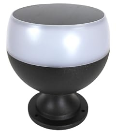 Arnusa Solarleuchte Sockelleuchte 20x18 cm Duo Color warmweiß kaltweiß Tischlampe Außenleuchte Solarlampe modern Aluminium Aluminium schwarz