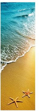Fridge Stickers to Cover Full Doors 3D Sandy Beach Self Adhesive Refrigerator Door Sticker Professional Vinyl Wallpaper 60X180CM