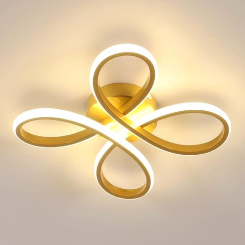 Comely LED Deckenleuchte, 30W 3375LM Modern LED Deckenlampe Deckenbeleuchtung für Wohnzimmer Schlafzimmer Esszimmer, Warmes Licht 3000K, 30cm, Gold