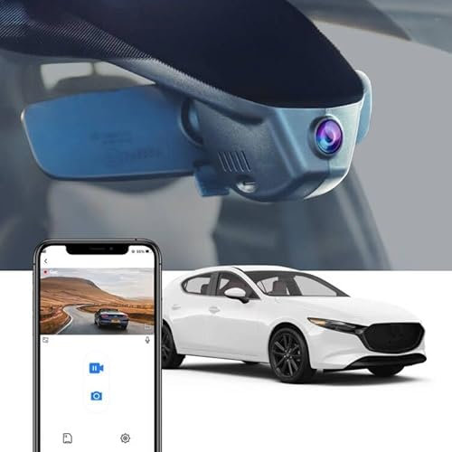 Fitcamx Dashcam 4K Kompatibel mit 2024-2025 Mazda 3 Select Premium Turbo Carbon Edition 2.5S (Power from Fuse Box), OEM Autokamera 2160P WiFi, Loop-Aufnahm, G-Sensor, WDR Dasch-cam Auto, 64GB Karte