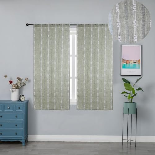 FYJS Tende in stile moderno, adatte per l'uso in cucine, balconi, soggiorni, 2 pezzi,Verde,60x240cm