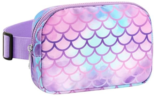 Meerjungfrauen-Gürteltasche für Mädchen - Verstellbare Meerjungfrau-Gürteltasche mit mehreren Fächern, 51-90 cm