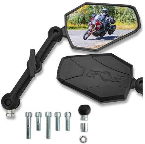 Doubletake Mirror® Adventure 6 Kit 2.0, Universal Fit Folding Motorcycle Mirrors, Guaranteed for Life.