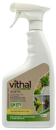 VITHAL GARDEN Diserbante Aceto RTU - Erbicida Naturale a Rapida Azione, Efficace Contro Erbacce su Superfici Agricole e Urbanizzate, Consentito in Agricoltura Biologica, 750ml