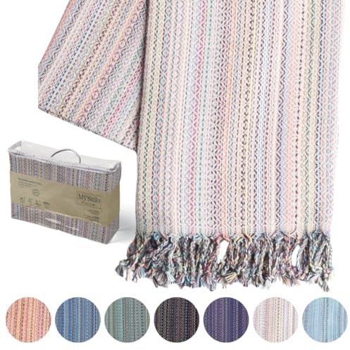 MyStilo® Strandtuch 100% Baumwolle - Weiches Hamamtuch, Badetuch 100x180cm, 20 Farben Mix, Schnell Trocknend - Saunatücher, Türkisches Handtuch für Yoga, Fitness, Premium Badetuch XXL (grau Mix)