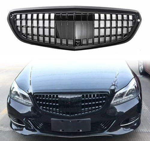 XYghzh Nieren Schwarz Kühlergrill Streifen Kühlergrill für Mercedes-Benz E-Class W212 Executive Maybach 2013-2015,Grill Glanz Schwarz Doppelsteg Sport Kühlergrill,B