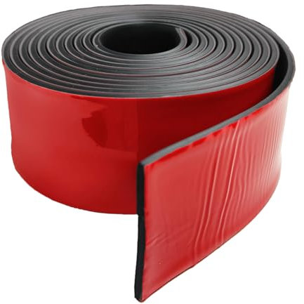 Hengrongshen Tiras de goma, 50 mm x 1,5 mm x 3,2 m, autoadhesivas, perfiles de goma maciza, cinta adhesiva para juntas, protección del suelo, protección contra vibraciones, cubiertas
