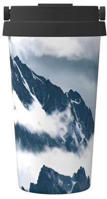 sttung Tasse à café thermique avec impression paysage avec montagnes et nuages 500 ml