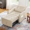Meskanu Schlafsofa Klein 3 in 1, Klappsofa & Schlafhocker mit Bettfunktion, Sleeper Chair bis 200 kg, Sofabed mit Bezug in Leinenoptik, Schlafsessel für Wohnzimmer & Gästezimmer, Cremefarben