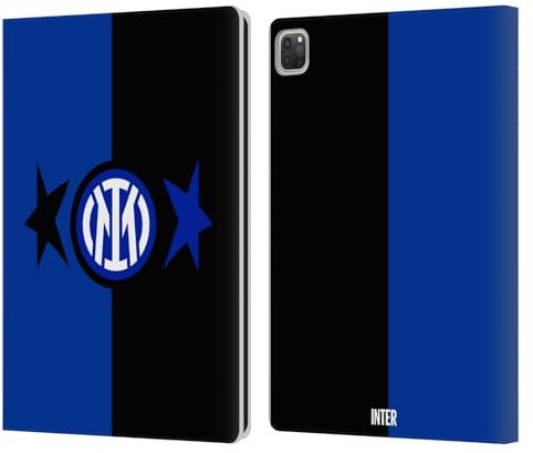 Head Case Designs Licenza Ufficiale Inter Milan Nero & Blu IM 2Stars Custodia Portafoglio in Pelle Compatibile con Apple iPad PRO 12.9 2020/2021/2022