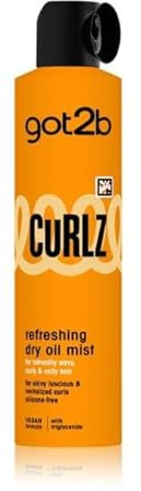 GOT2B Curlz Dry Oil Mist 200 ml – Lightweight Nourishing Hair Oil Spray for Curly and Wavy Hair, Enhances Curl Definition, Adds Shine and Controls Frizz PACK OF 3