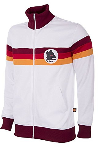 AS Roma Herren 1981-82 Football Rétro Retro-Fußballjacke mit langem Hals