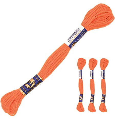 3 Docken Stickgarn je ca. 8m Sticktwist 100% Baumwolle Stickerei verschiedene Farbwahl, Farbe :2752 mittelorange
