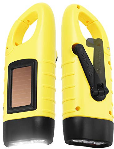 Simpeak Lampe de Poche Solaire Lot de 2 Torche LED Solaire & Manivelle Flashlight Rechargeables Les Activité en Plein Air Lampe d'urgence