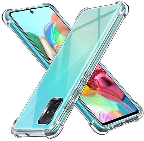 ivoler Klar Silikon Hülle für Samsung Galaxy A71 4G mit Stoßfest Schutzecken, Dünne Weiche Transparent Schutzhülle Flexible TPU Durchsichtige Handyhülle Kratzfest Case Cover