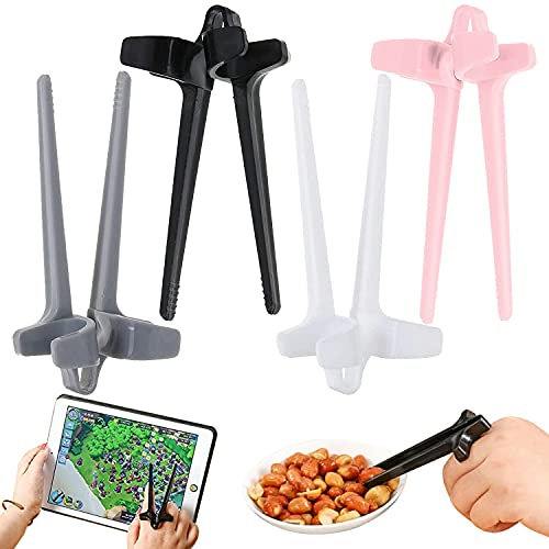 WADY 4 Stück Fingerstäbchen für Gamer, Hand-Free Snack Finger Chopsticks Finger-essstäbchen Gaming-Snack-essstäbchen Gamer-Kunststoff-Snack-lebensmittelzangenklemmen Faule Hilfsstäbchen (mehrfarbig)