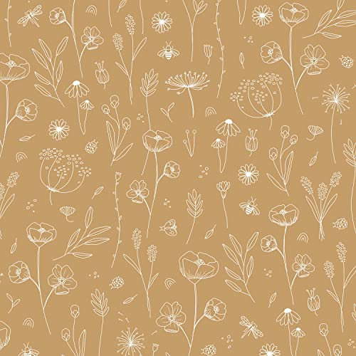 Little Dutch 861080 Papier peint Motif fleurs sauvages ocre