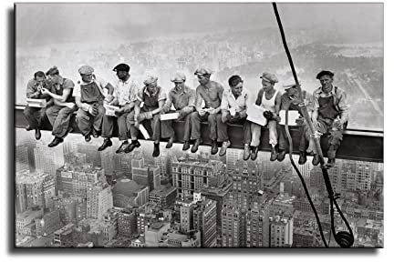 MBU The Great Collection of Lunch ATOP A Skyscraper Poster, dekoratives Gemälde, Leinwand, Wandkunst, Wohnzimmer, Poster, Schlafzimmer, 30 x 45 cm