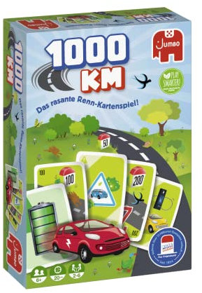 Jan van Haasteren Jumbo - 1000KM Kartenspiel – Kartenspiel für Kinder und Erwachsene ab 6 Jahren – für 2 – 6 Spieler