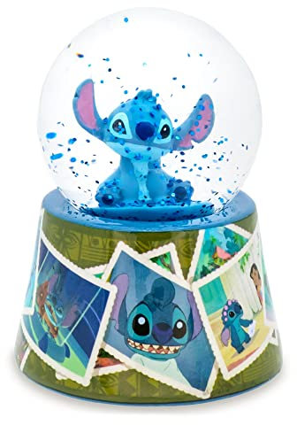 Disney Lilo & Stitch Mini boule à neige lumineuse avec photos vintage | 7,6 cm de haut