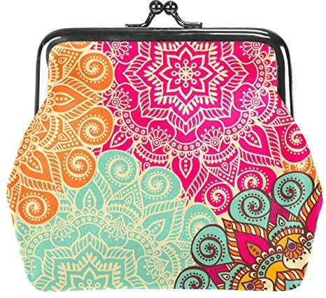 Bunte Boho Blumenmuster Geldbörse Mini Geldbörsen Vintage Beutel Taschen für Geschenk, Mehrfarbig 04, Einheitsgröße, Taschen-Organizer