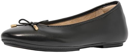 Fitflop Women's DELICATO Bow Soft Leather Ballet Flats Shoe, Black, 3 UK