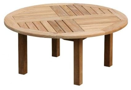 Teako Design Couchtisch Verona rund Teak Massivholz, Gartentisch, Outdoor Holzmöbel, Nachhaltige Gartenmöbel, Beistelltisch Teakholz, Massivholz, Outdoor-Essplatzgestaltung (120 x 120 cm)
