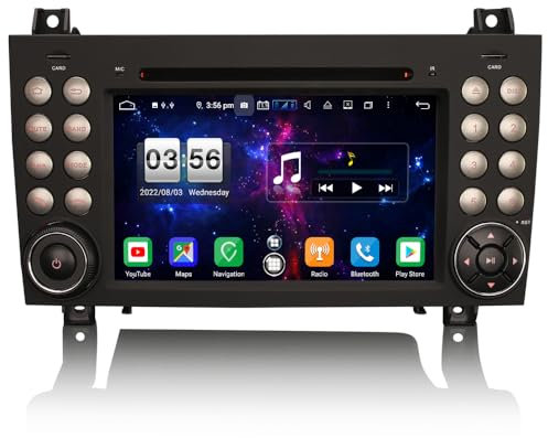 erisin 8-Kern [4+64GB] Android 14 Autoradio für Mercedes-Benz SLK Klasse R171 SLK200 SLK280 Unterstützt GPS-Navi Carplay Android Auto DSP Bluetooth A2DP WiFi DAB+ DVR DVD Canbus