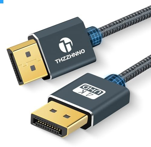Thzzhnno Cable DisplayPort 1M, Certified Cable DisplayPort a DisplayPort 1.2 Cable DP Alta Velocidad 4K@60Hz, 2K@165Hz, 2K@144Hz para laptop, PC, Monitor