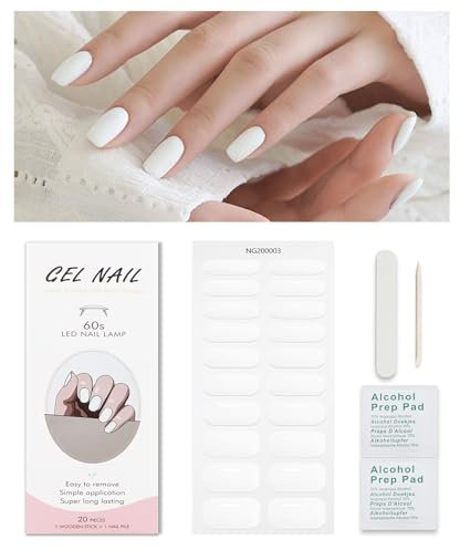 Nagelfolie Weiß, KALEFUL Gel Nail Nagelfolien Selbstklebend Uv Härtend Nail Art Sticker Dekoration Nageldesign Zubehör